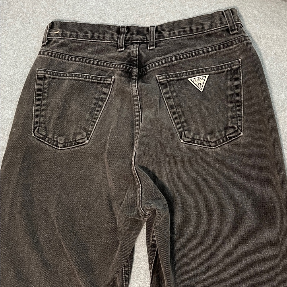 Vintage Guess Black Jeans Womens 32 90s High Rise Relaxed Skater Grunge Moody
